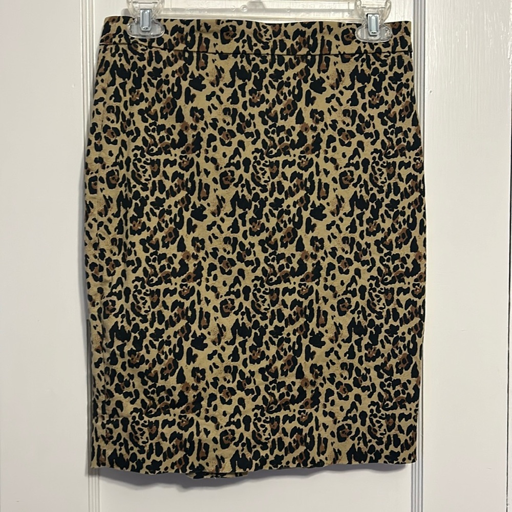 Leopard J. Crew Pencil Skirt